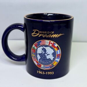Mary Kay World of Dreams 30th Anniversary Mug 1963-1993 Cobalt Blue Gold Vintage